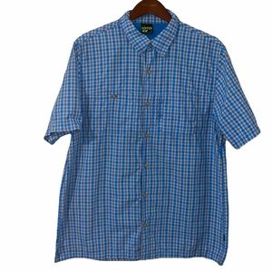 Koppen Blue Khaki Vented Nylon Short Sleeve Shirt